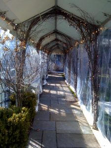 This marquee allows for guests to get to the main venue without getting cold