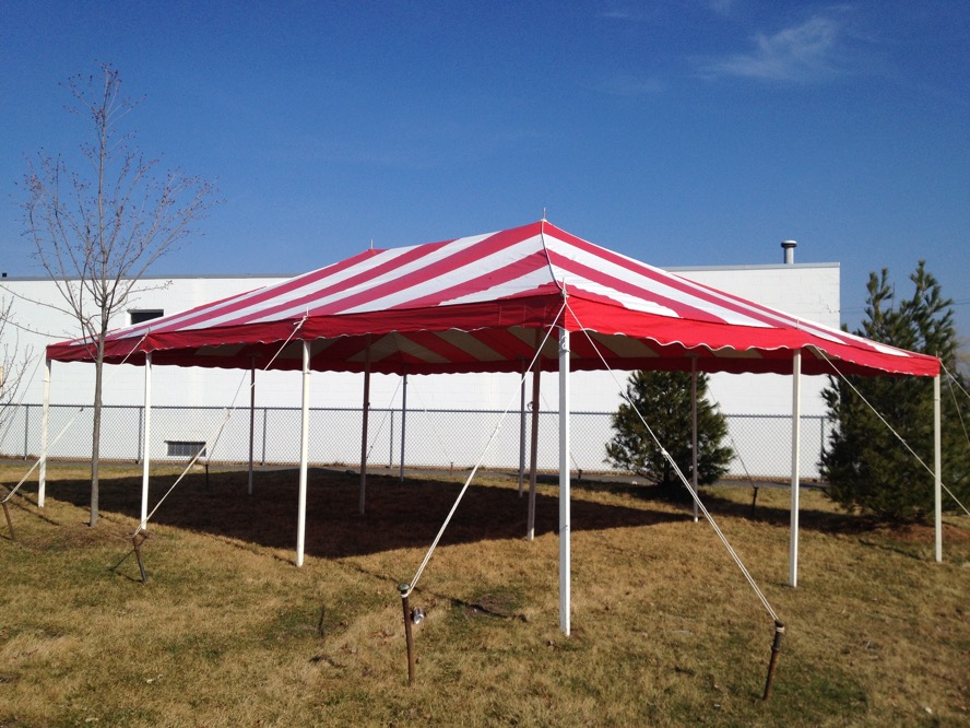 Red & White Canopy Tent for Backyard - ATent for Rent